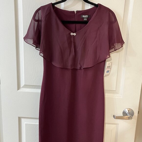 NWT SLNY Formal Dress, SLNY Mother of the Bride, Size 6, Burgundy - Picture 1 of 2